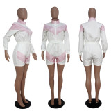 Casual Patchwork Zipper Activewear Playsuit SHD-9091