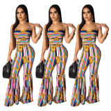 Sexy Suspender Flared Jumpsuit SHD-9109