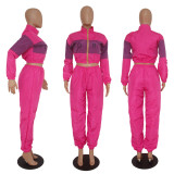 Casual Patchwork Tracksuit Two Piece Sets SHD-9052