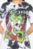 Casual Printed Short Sleeve O Neck T Shirt BS-1169