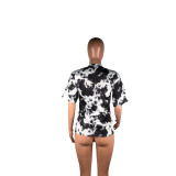 Casual Printed Short Sleeve O Neck T Shirt BS-1169