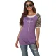 Leopard Print Short Sleeve Casual T Shirt FNN-8351