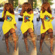 Plus Size Casual Eye Print Short Sleeve T Shirt Dress QY-5165-1