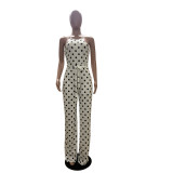 Sexy Polka Dot Print Backless Jumpsuits BS-1171-1