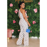 Sexy Polka Dot Print Backless Jumpsuits BS-1171-1