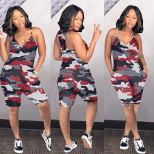 Casual Camo Print Sleeveless Playsuit TK-6069-1