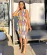 Sexy Printed Sleeveless Slim Midi Dress LSL-8035