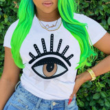 Casual Printed Short Sleeve O Neck T Shirt SFY-100
