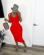 Sexy Sleeveless Backless Ruched Slim Midi Dress LDS-T3209