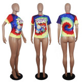 Cartoon Print Short Sleeve O Neck T Shirts SHD-D9232