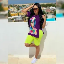 Casual T Shirt And Shorts Two Piece Sets MEI-9033-1