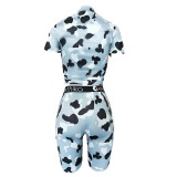 Camouflage Cartoon Print Two Piece Shorts Set BN-B9230