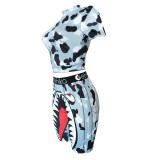 Camouflage Cartoon Print Two Piece Shorts Set BN-B9230