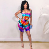 Sexy Printed Backless Criss Cross Strap Playsuit NIK-113