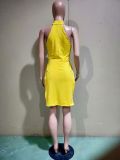 Solid High Split Sleeveless Top And Shorts 2 Piece Sets BN-B9302