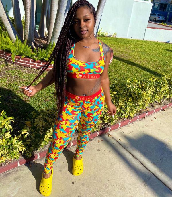 Casual Printed Tank Top Long Pants Fitness 2 Piece Sets OD-8370