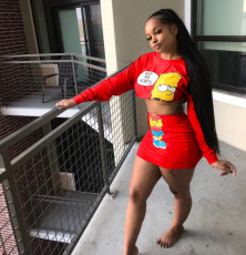 2Pcs Crop Top Mini Pencil Skirt Sets MTY-667-1