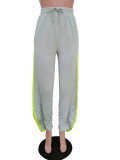 Casual Stacked Split Mid Waist Long Pants MEM-8276