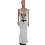 Casual Printed Sleeveless Maxi Tank Dress MEM-8274