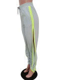 Casual Stacked Split Mid Waist Long Pants MEM-8276