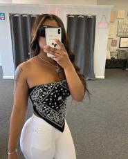 Plus Size Sexy Printed Strapless Tube Tops FNN-8383