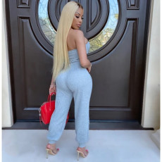 Solid Color Zipper Sports Two Piece Pants Set CHY-1224