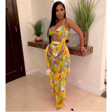 Sexy Mesh Cartoon Print One Piece Bikinis With Pants SFY-109