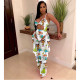 Sexy Mesh Cartoon Print One Piece Bikinis With Pants SFY-109