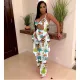 Sexy Mesh Cartoon Print One Piece Bikinis With Pants SFY-109