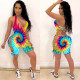 Tie-dye Personality Bandage Playsuit MDF-5129