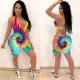 Tie-dye Personality Bandage Playsuit MDF-5129
