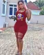 Plus Size Lips Print Sleeve Holes Skinny Playsuit NM-8202