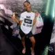 Letter Print Short Sleeve O Neck T Shirt Tops QZX-6128