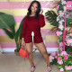 Plus Size Solid Slash Neck One Piece Rompers LUO-3061