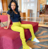 Solid Stacked Split Micro-Flare Pants CH-8099