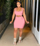 Sexy Sleeveless Ruched Hollow Bodycon Dress HM-6314