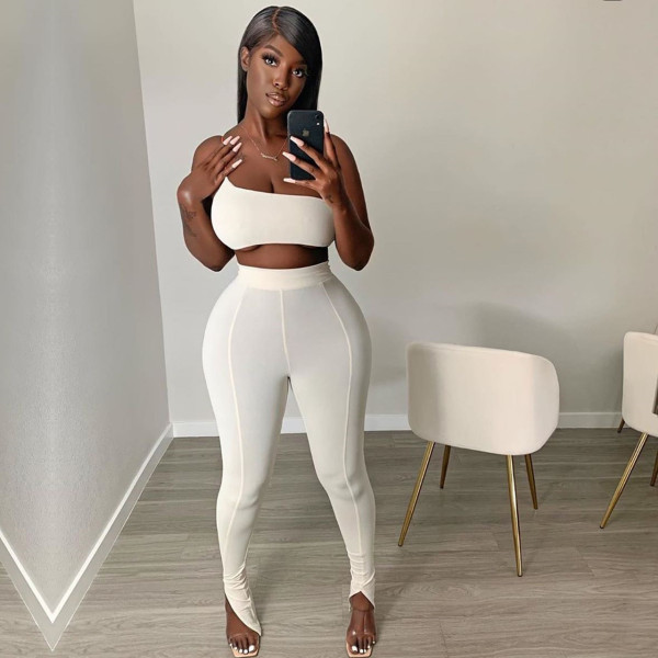 Sexy Tube Top And Pants Fitness Two Piece Sets NIK-124