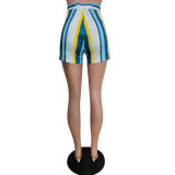 New Printed Fashion Coat Shorts Two Piece Set MEM-8279