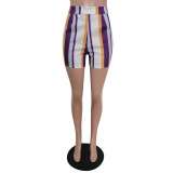 New Printed Fashion Coat Shorts Two Piece Set MEM-8279
