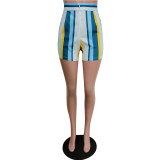 New Printed Fashion Coat Shorts Two Piece Set MEM-8279