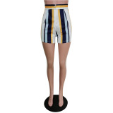 New Printed Fashion Coat Shorts Two Piece Set MEM-8279