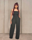 Solid Strapless Sleeveless Wide Lge Jumpsuits TR-1035