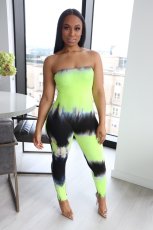 Tie Dye Strapless Skinny One Piece Tube Jumpsuits WSM-5146