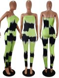 Tie Dye Strapless Skinny One Piece Tube Jumpsuits WSM-5146