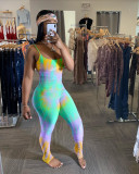 Tie Dye Print Stacked Skinny One Piece Jumpsuits WSM-5143