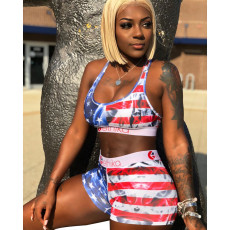 Sexy Printed Tank Top Shorts Fitness 2 Piece Sets ORY-5155