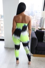 Tie Dye Strapless Skinny One Piece Tube Jumpsuits WSM-5146