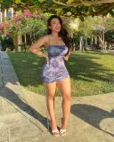 Sexy Printed Suspender Mini Dress BGN-077