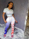 Casual Print Tight Folds Long Pants NIK-128