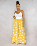 Casual Polka Dot Print Wide Leg Long Pants BS-1193